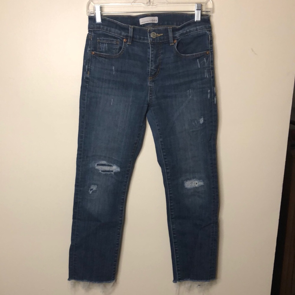 Loft straight distressed jeans